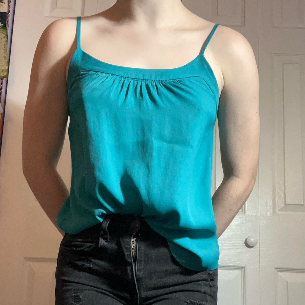 LOFT Teal Spaghetti-Strap Cami Top